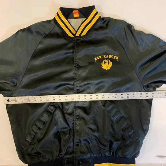 Pla Jac By Dunbrooke Men's Vintage Snap Up Ruger Classic Bomber Jacket Size L - Picture 8 of 10